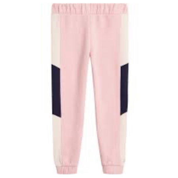 NWT Nautica color block baby pink w/ white & navy blue joggers for girls/Size: 6 - Picture 1 of 13